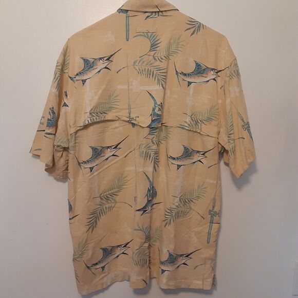 Reel Legends Adult Mens L Vented Floral Fish Print Short Sleeve Shirt Outdoor - Picture 6 of 9